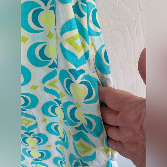 Vintage GAP KIDS Turquoise Green Blue Lime Patterned Cotton Pocket Sundress 8 - Picture 2 of 9